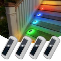 Solar Step Lights T-SUN RGB 7 cores, 2 modos de iluminação, pacote com 4