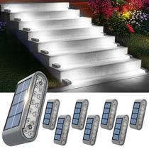 Solar Step Lights XILLUMI CORE 14 LED à prova d'água, pacote com 8 Solar Step Lights XILLUMI CORE 14 LED à prova d'água, pacote com 8