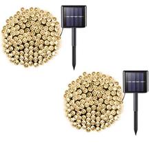 Solar String Lights amadecohome, pacote com 2, 100 LED, 13 m, à prova d'água Solar String Lights amadecohome, pacote com 2, 100 LED, 13 m, à prova d'água