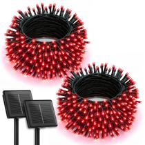 Solar String Lights Brightown 400 LED, pacote com 2 pés (vermelho) Solar String Lights Brightown 400 LED, pacote com 2 pés (vermelho)