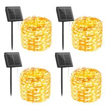 Solar String Lights Brightown 4x33 pés 400 LED 8 modos branco quente Solar String Lights Brightown 4x33 pés 400 LED 8 modos branco quente