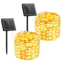 Solar String Lights Brightown 66 pés 200 LED, 8 modos, pacote com 2