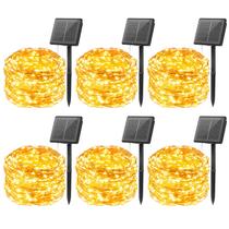 Solar String Lights Brightown, pacote com 6, 10 m, 100 LED, branco quente Solar String Lights Brightown, pacote com 6, 10 m, 100 LED, branco quente