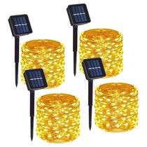 Solar String Lights DAYLIGHTIR, pacote com 4, 400 LED, 13 m de cobre Solar String Lights DAYLIGHTIR, pacote com 4, 400 LED, 13 m de cobre