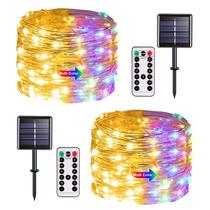 Solar String Lights JMEXSUSS, pacote com 2, 100 LED, 10 m de mudança de cor