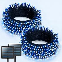 Solar String Lights JMEXSUSS, pacote com 2, 122 m, azul, branco, 400 LED