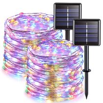 Solar String Lights JMEXSUSS, pacote com 2, 33 pés, 100 LED, à prova d'água