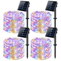 Solar String Lights JMEXSUSS, pacote com 4, 100 LED, 10 m, à prova d'água Solar String Lights JMEXSUSS, pacote com 4, 100 LED, 10 m, à prova d'água