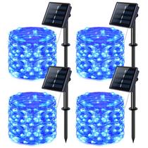 Solar String Lights JMEXSUSS, pacote com 4, 100 LED, azul, 10 m, IP65