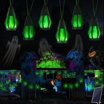 Solar String Lights Jnaurb 33 pés com 15 lâmpadas de chama cintilante