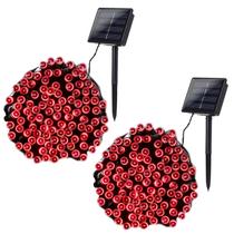 Solar String Lights Joomer, pacote com 2, 22 m, 400, LED vermelho, impermeável Solar String Lights Joomer, pacote com 2, 22 m, 400, LED vermelho, impermeável