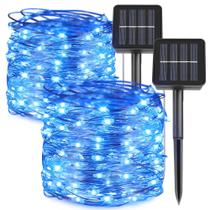 Solar String Lights kemooie 100 LED 10m, 2 pacotes, azul Solar String Lights kemooie 100 LED 10m, 2 pacotes, azul