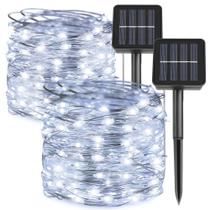 Solar String Lights kemooie, 2 pacotes, 200 LED, 20 m, à prova d'água Solar String Lights kemooie, 2 pacotes, 200 LED, 20 m, à prova d'água