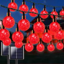 Solar String Lights LORRYTE, pacote com 2 unidades, 100 LED, 20 m, vermelhas, impermeáveis