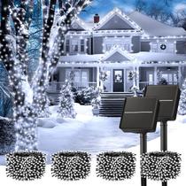 Solar String Lights Minetom, pacote com 4, 49 m, 400 LED, à prova d'água Solar String Lights Minetom, pacote com 4, 49 m, 400 LED, à prova d'água