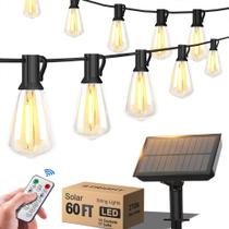 Solar String Lights Sright 60FT Outdoor com 15 soquetes remotos