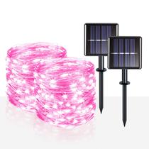 Solar String Lights suddus Pink 20m 200 LED, 8 modos, pacote com 2