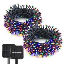 Solar String Lights SyouHome 200 LED 24m, pacote com 2 unidades, multicoloridas