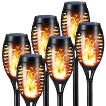 Solar Torch Flame Lights Toodour, pacote com 6 para decoração de exteriores