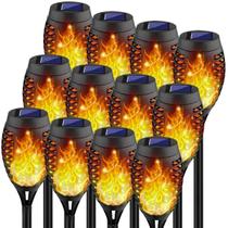 Solar Torch Lights Kurifier, pacote com 12 unidades Flickering Flame Waterproof