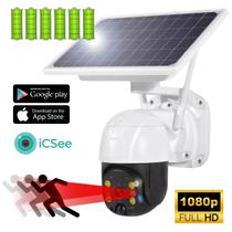 Solar Wifi Câmera de Segurança Externa Visão Noturna + Baterias - iCsee