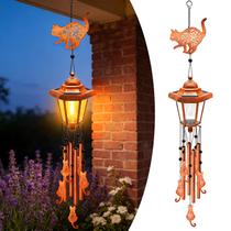 Solar Wind Chimes VOOKRY Cat para uso externo com cata-vento