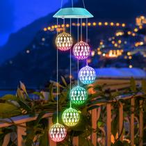 Solar Wind Chimes Zeiliuled Bolas marroquinas que mudam de cor