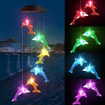 Solar Wind Chimes Zeiliuled Dolphin, luzes que mudam de cor Solar Wind Chimes Zeiliuled Dolphin, luzes que mudam de cor