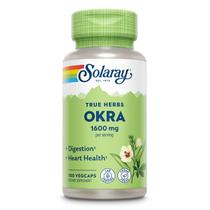 SOLARAY Quiabo 1600 mg, Digestão Saudável, Regularidade e Suporte Cardiovascular, Fibra Solúvel, 25 Serv, 100 VegCaps