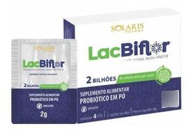 Solaris Pharma - Lacbiflor Equilíbrio Flora Intestinal Probiótico em Pó 4 Sachês de 2,0g - Suplemento Alimentar Sem Glúten Reforça Imunidade