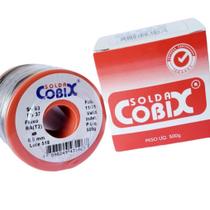 Solda Estanho 0.5mm C/ Fluxo 63x37 Carretel 500g - Cobix Solda Estanho 0.5mm C/ Fluxo 63x37 Carretel 500g - Cobix