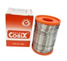 Solda Estanho 0,8mm C/ Fluxo Rolo 250g - Cobix Coral