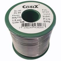 Solda Estanho 40x60 1.5mm Carretel 500g c/ Fluxo - Cobix