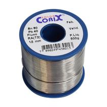 Solda Estanho 60x40 1,5mm Grossa M15 Azul Com Fluxo Ra Rolo com 500g Cobix