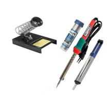 Solda Ferro + Suporte + Sugador + Solda Fio Tubete 220V 60w