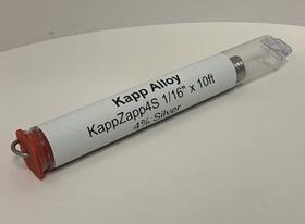 Solda Kapp Alloy 4% Prata 1/16" (1,6 mm) Tubo 2,7 m Solda Kapp Alloy 4% Prata 1/16" (1,6 mm) Tubo 2,7 m
