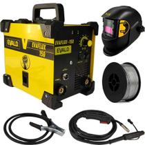 Solda Multiprocesso MIG sem Gás Sinérgica com Máscara EVAFLUX-150 220V EVALD