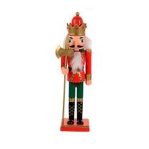 Soldado de Chumbo de Madeira Vermelho e Verde com Espada - 30 cm - Modelo C - 1 unidade - Rizzo