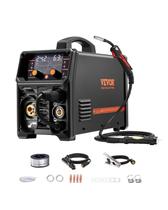 Soldador VEVOR Pro MIG 200A Sinérgico 5 em 1 110V/220V com LCD Soldador VEVOR Pro MIG 200A Sinérgico 5 em 1 110V/220V com LCD