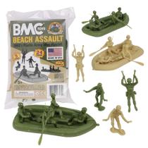 Soldados de Plástico BMC Marx - Assault na Praia - 24 Peças - WW2 EUA - Verde x Areia