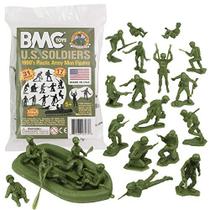 Soldados de plástico BMC Marx - US Army - Figuras WW2 de cor verde OD - Fabricado nos EUA (31 peças)