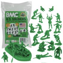 Soldados do Exército dos EUA - 31 Figuras de Plástico WW2 (Verde) - BMC - Fabricado nos EUA