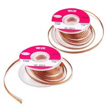 Solder Wick Braid KOTTO com Flux No-Clean, 1,5 m de comprimento, pacote com 2 unidades