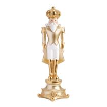 Soldinho de chumbo resina branco e dourado 42cm