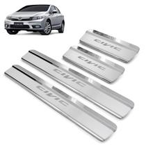 Soleira Aço Inox 4 Portas Gravada Laser Civic 2012 Soleira Aço Inox 4 Portas Gravada Laser Civic 2012