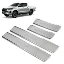 Soleira Aço Inox 4 Portas Original Brasikar Hilux 2018 2019