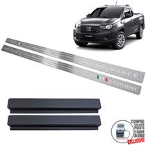 Soleira Aço Inox Fiat Strada Endurance Prata Baixo Relevo