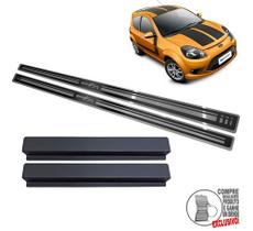 Soleira Aço Inox Ford Ka Sport 2012 2013 Preto Alto Relevo