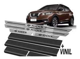 Soleira Aço Inox Premium Nissan Kicks + Vinil