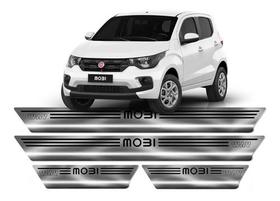 Soleira Aço Inox Premium Para Fiat Mobi Way + Vinil